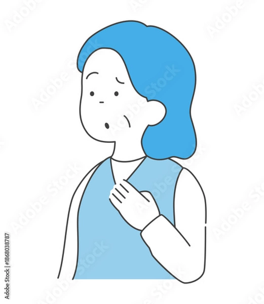 Obraz 困っているシニア女性のイラスト　ベクター