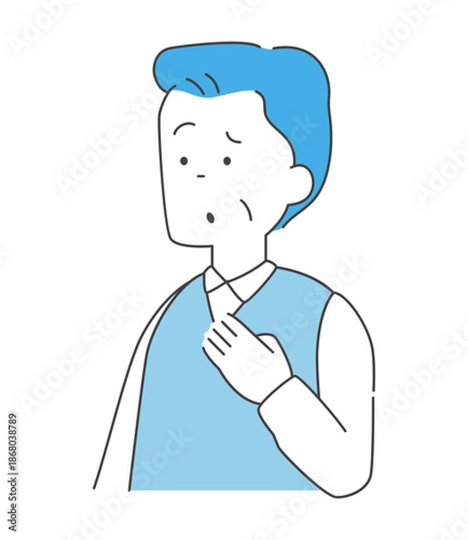 Obraz 困っているシニア男性のイラスト　ベクター