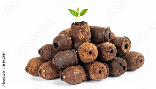 Obraz Sprout on bombs pile.