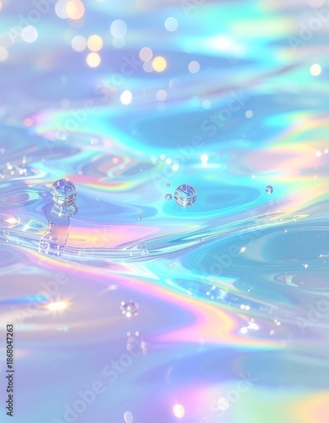 Obraz 没入感溢れるアクアテクスチャ。光の乱反射と上昇する気泡が描くシネマティックな一瞬