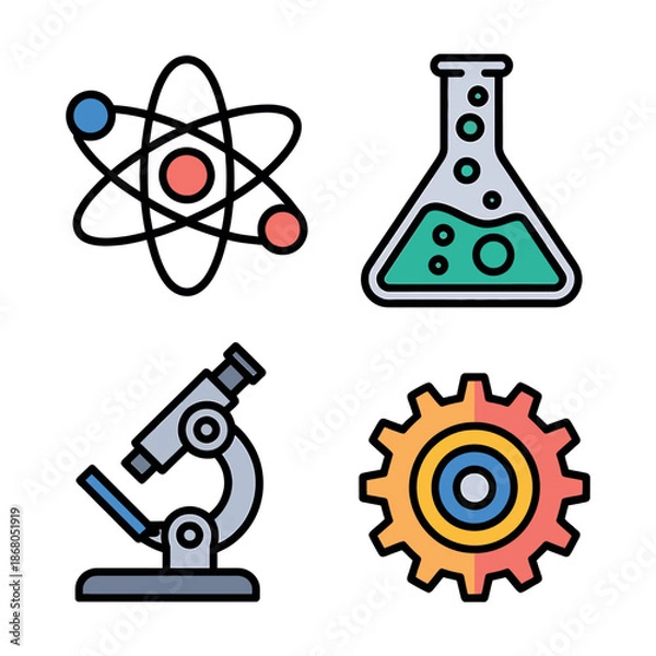 Obraz Science and technology icons set Vector