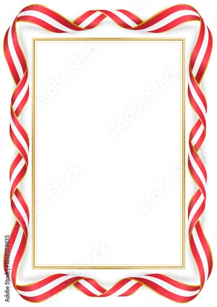 Obraz vertical frame and border with Austrian flag