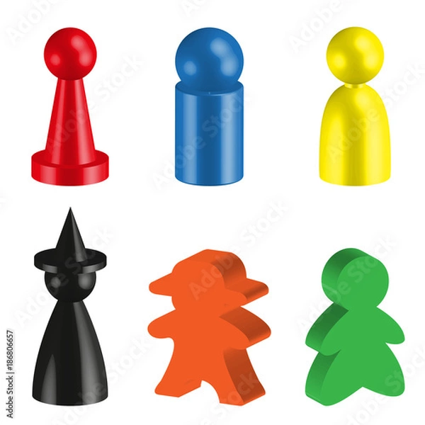 Obraz 3d meeple gra planszowa