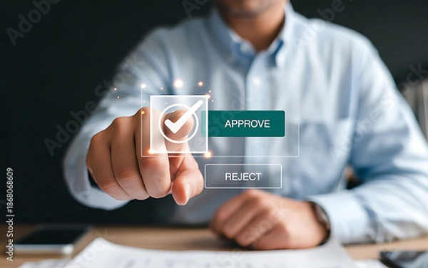 Fototapeta Man approving a decision