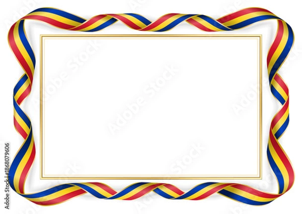 Obraz horizontal frame and border with Romanian flag