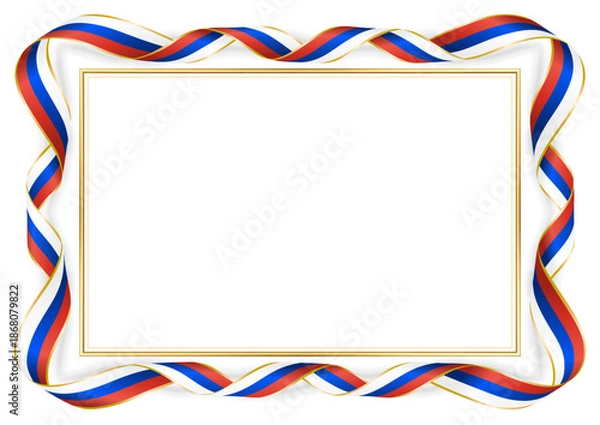 Obraz horizontal frame and border with Russian flag