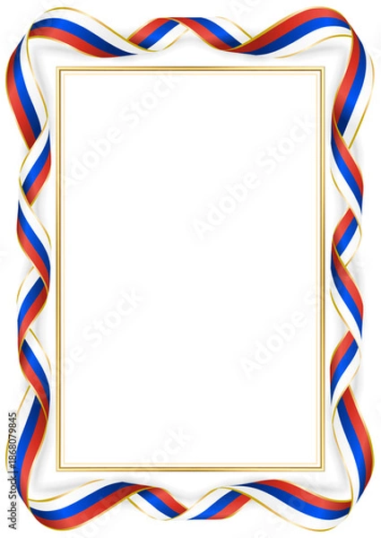 Obraz vertical frame and border with Russian flag