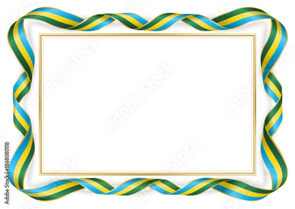 Obraz horizontal frame and border with Rwandan flag