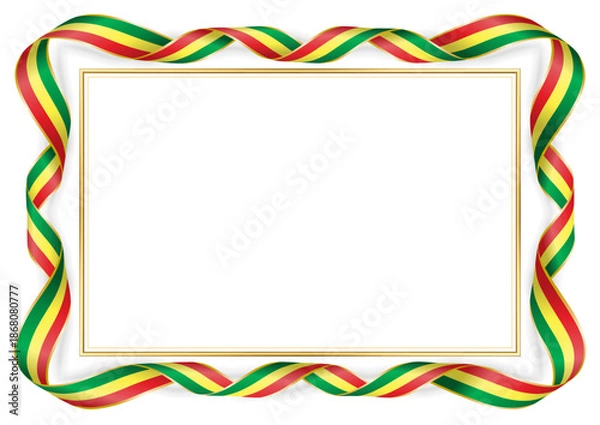 Obraz horizontal frame and border with Senegalese flag