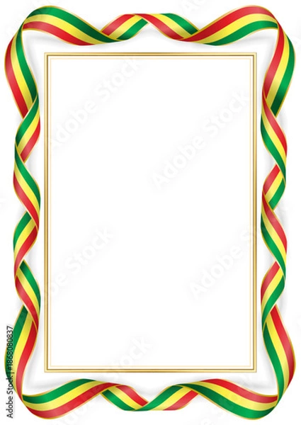 Obraz vertical frame and border with Senegalese flag