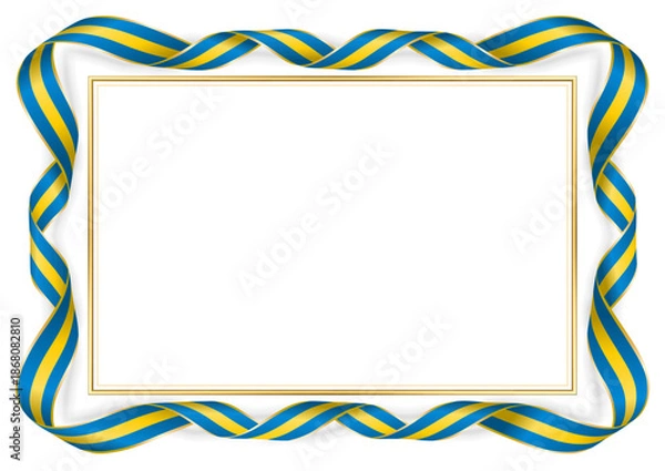 Obraz horizontal frame and border with Swedish flag