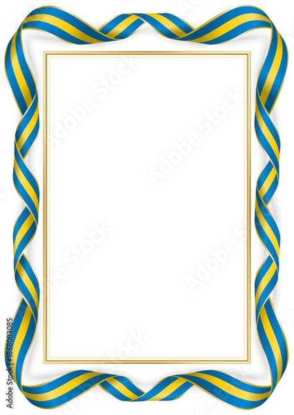 Obraz vertical frame and border with Swedish flag
