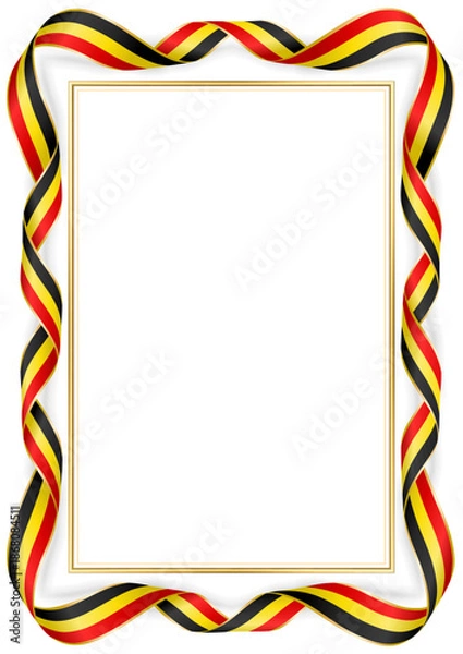 Obraz vertical frame and border with Ugandan flag
