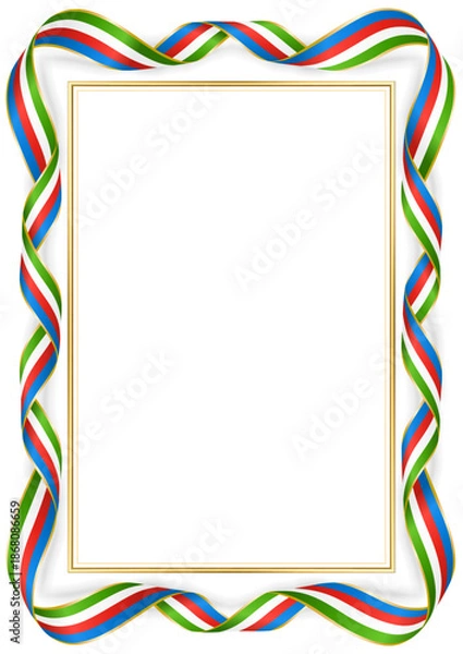 Obraz vertical frame and border with Equatoguinean flag