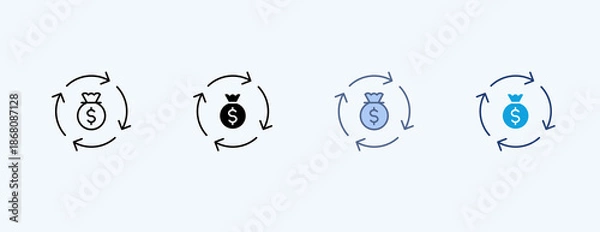 Obraz Cash Flow Multiple Icon Illustration Vector