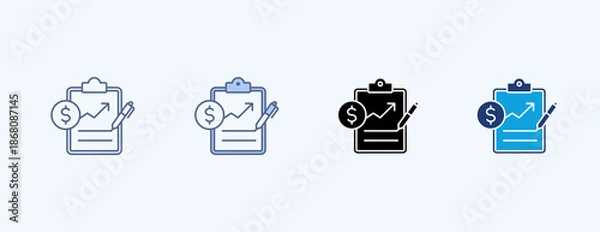 Obraz Financial Planning Multiple Icon Illustration Vector
