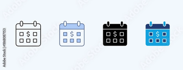 Obraz Monthly Budget Multiple Icon Illustration Vector