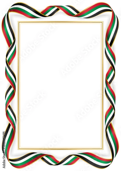 Obraz vertical frame and border with Palestinian flag