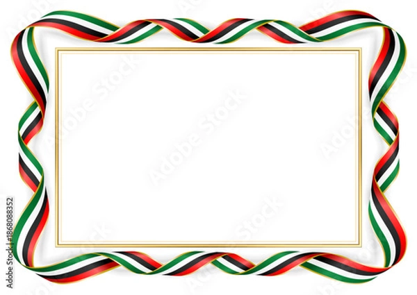 Obraz horizontal frame and border with Emirati flag