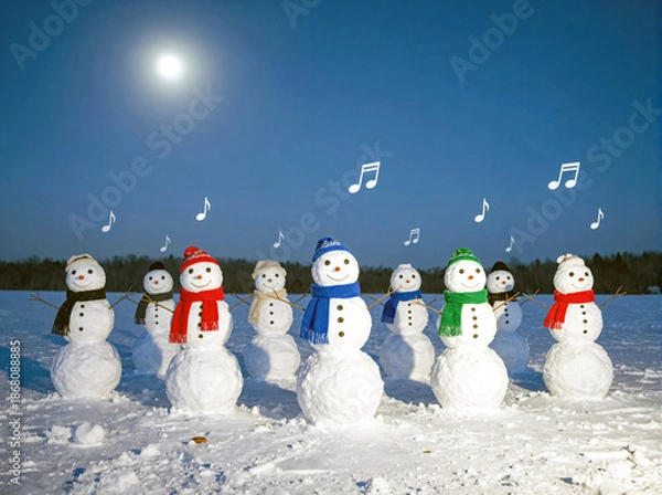 Obraz snowman on the snow