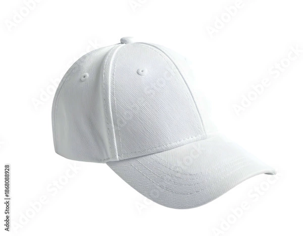 Obraz Plain white baseball cap angled slightly to the side