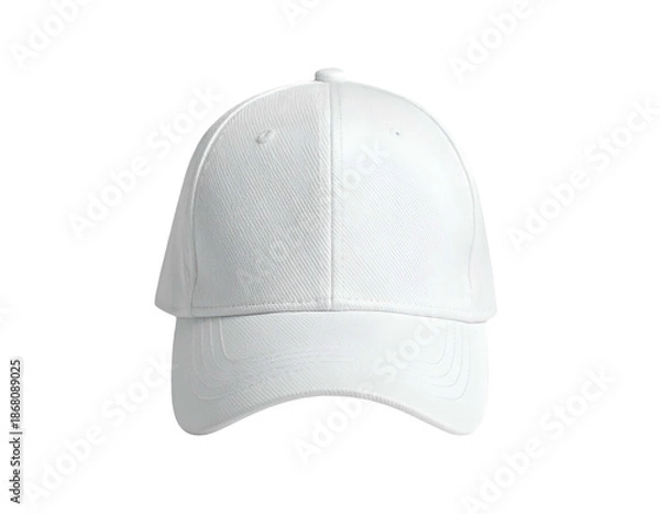 Obraz A clean white baseball cap presented on a black background