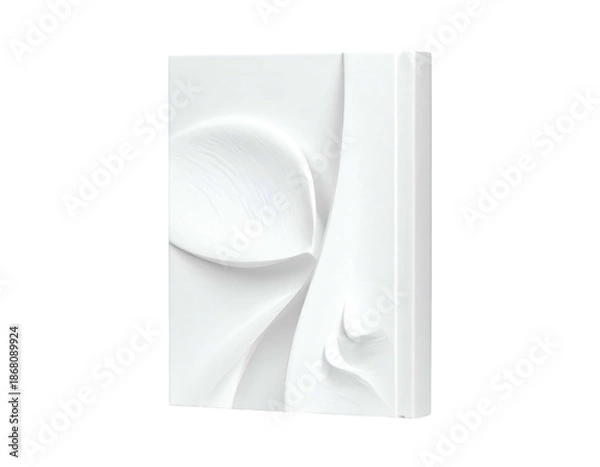 Obraz Abstract white relief, petal-like design on a rectangular, angled surface