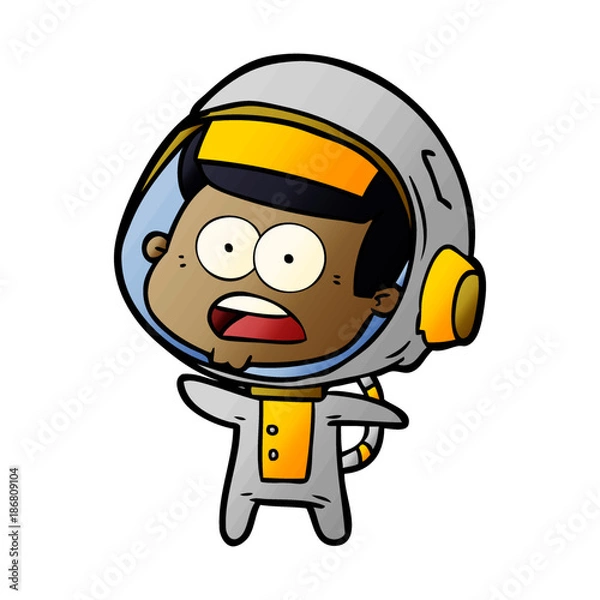 Fototapeta cartoon surprised astronaut