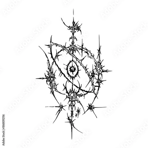 Obraz Gothic Neo Sigilism Tattoo Design Vector