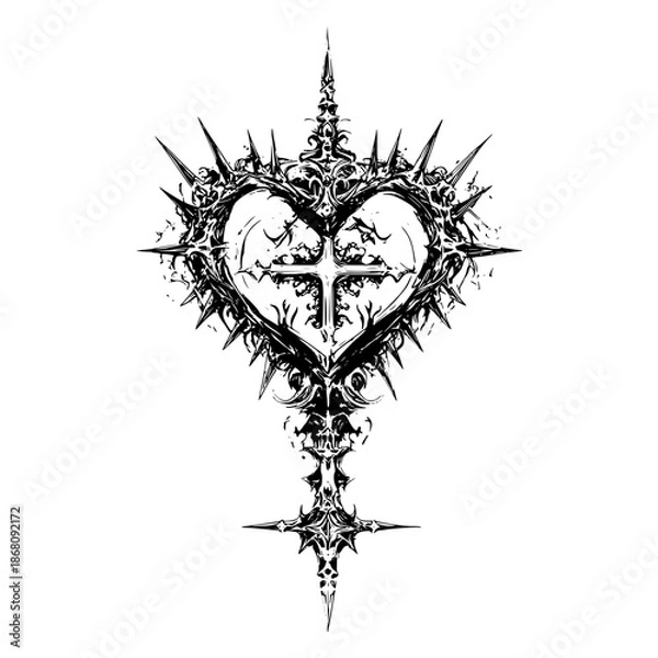 Obraz Gothic Neo Sigilism Tattoo Design Vector
