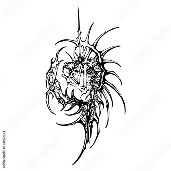 Obraz Gothic Neo Sigilism Tattoo Design Vector