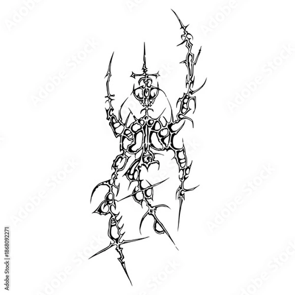 Obraz Gothic Neo Sigilism Tattoo Design Vector