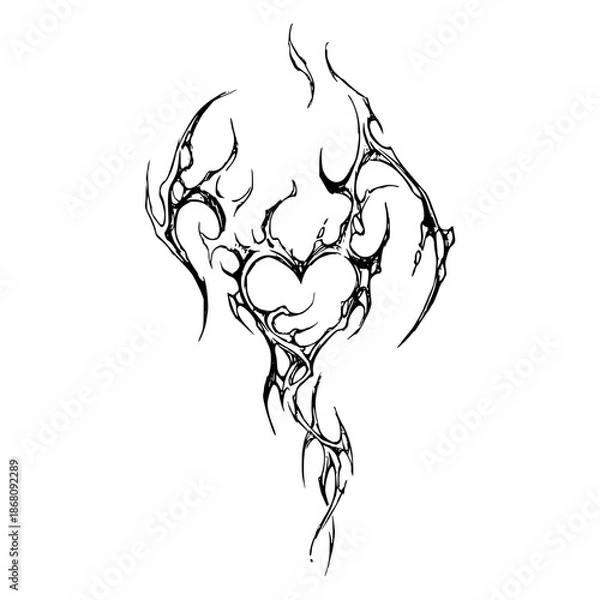 Obraz Gothic Neo Sigilism Tattoo Design Vector