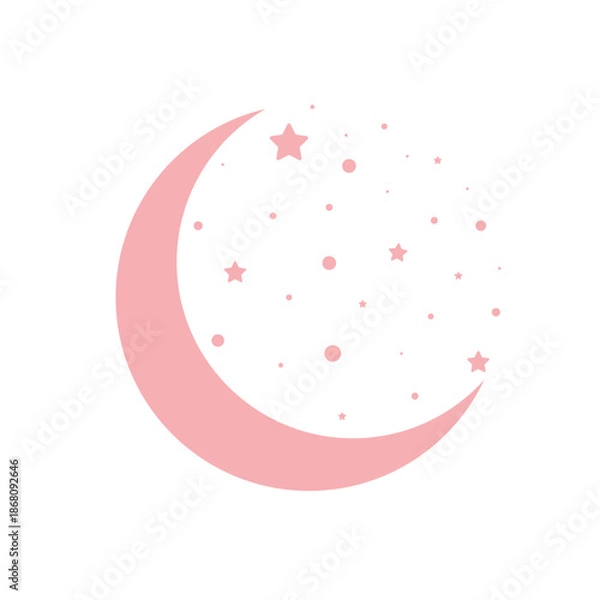 Obraz pink moon star vector