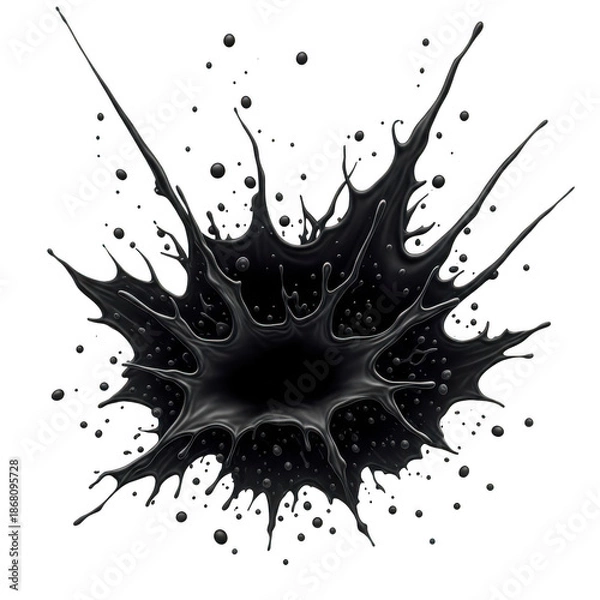 Fototapeta Black ink splatter explosion
