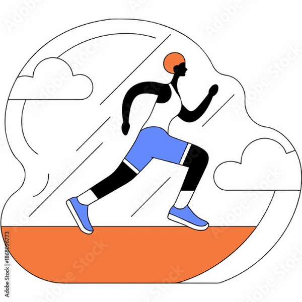 Fototapeta Runner in motion