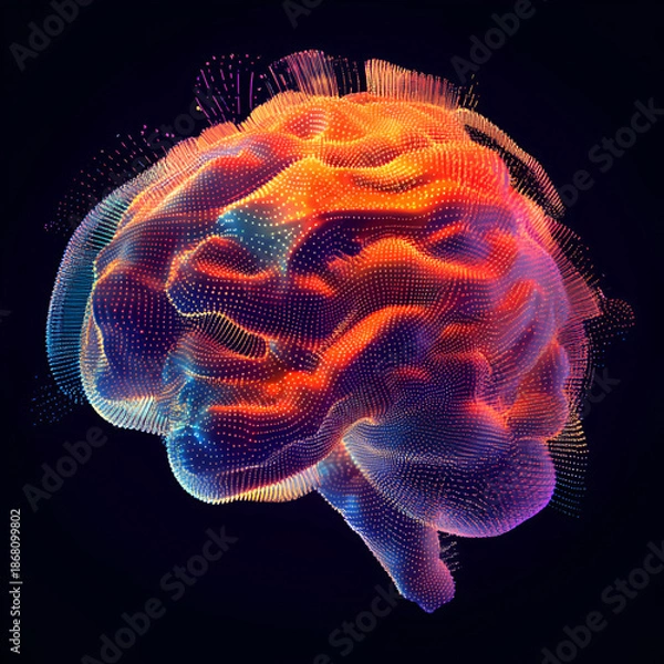 Obraz AI Brain, Digital Mind, Neural Network, Smart Technology, Future Intelligence, Cyber Brain, Tech Thinking, Artificial Mind, Data Brain
