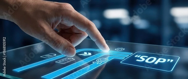 Obraz SOP (Standard Operating Procedure) Concept. Quality Control