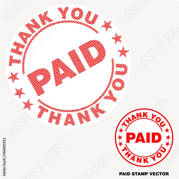 Obraz Paid, red rubber stamp vector