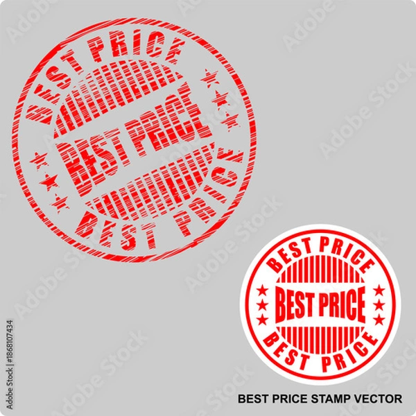 Obraz Best price, red rubber stamp vector