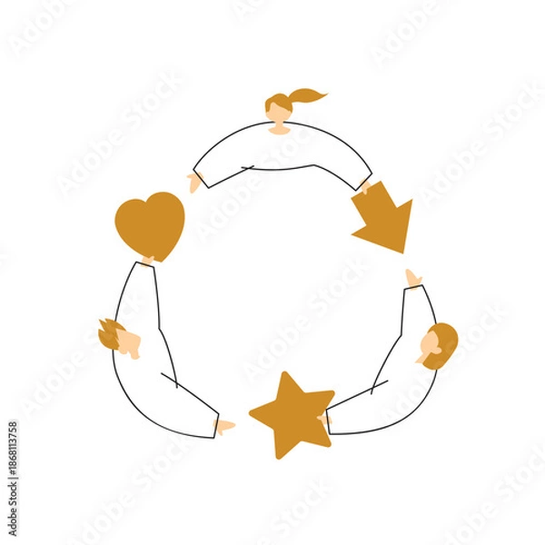 Fototapeta SDGs：目標12。持続可能な消費と生産のイメージイラスト。