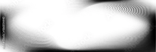 Obraz Halftone gradient. Dotted gradient, smooth dots spraying and halftones dot background seamless horizontal geometric pattern vector template set.