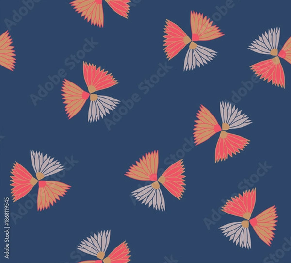 Obraz Japanese Circle Fan Flower Vector Seamless Pattern