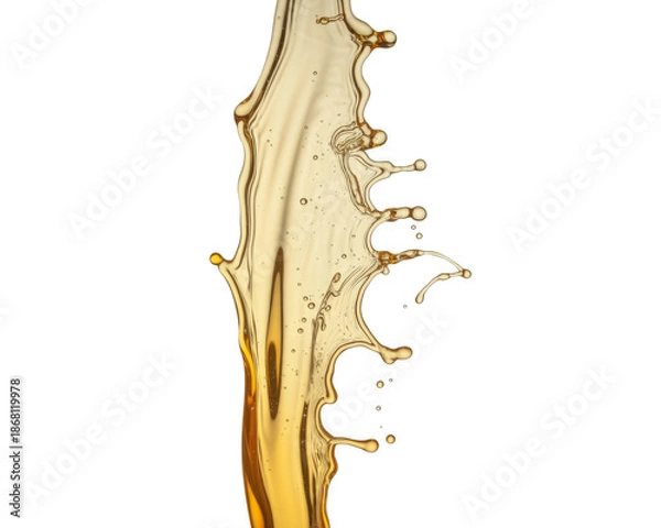 Obraz Golden Liquid Splash on White Background