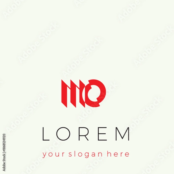 Obraz MO Initial Letter Logo Design Template Overlapping Vector Illustration