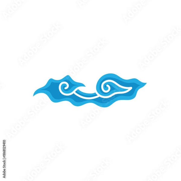 Obraz Indonesian mega cloudy batik motif vector illustration.