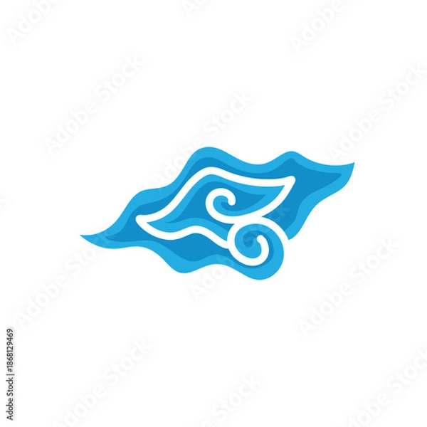 Obraz Indonesian mega cloudy batik motif vector illustration.