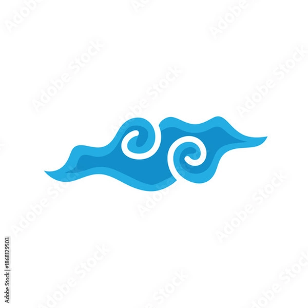 Obraz Indonesian mega cloudy batik motif vector illustration.