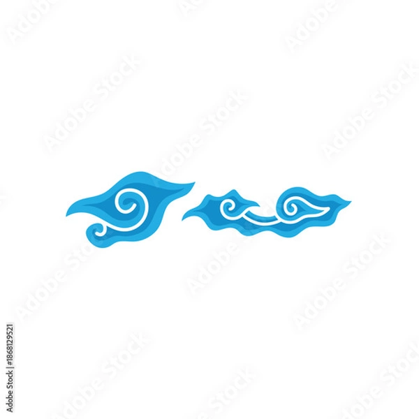 Obraz Indonesian mega cloudy batik motif vector illustration.