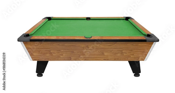 Obraz Side view empty billiard table isolated on white background